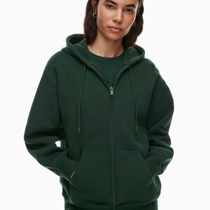 Aritzia Green Zip-Up Hoodie